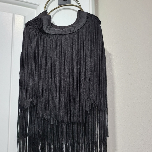 Black fringe handbag - Picture 1 of 6